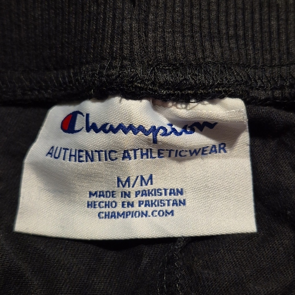 Champion women's size Medium black joggers, rainbow stripe on leg, 2 pockets NWT - Picture 7 of 9